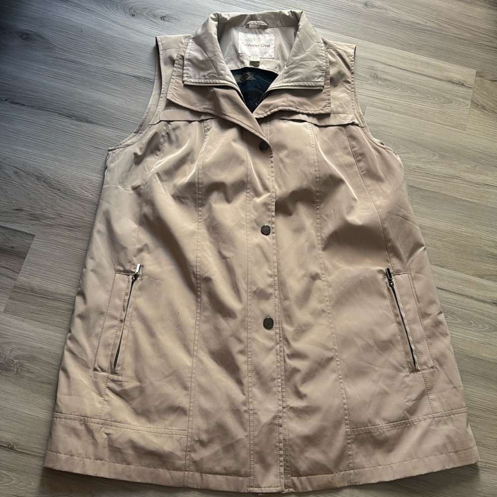 Coldwater Creek Womens vest Jacket with Lining Beige